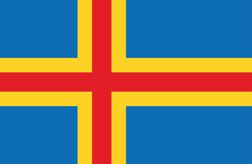 Obraz premium Flag of Åland, an autonomous region of Finland. Accurate proportion and official colors.