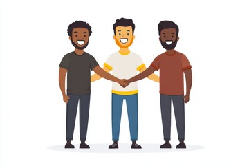 Stylized digital illustration of two men shaking hands symbolizing friendship unity and teamwork in a modern minimalist design