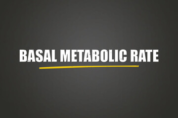 Basal Metabolic Rate. A blackboard with white text. Illustration with grunge text style.