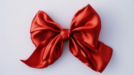 Red Satin Bow: Elegant Gift Wrapping Decoration