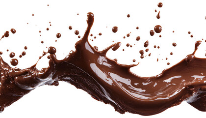 Fototapeta premium Chocolate Splash Creating a Wave-Like Pattern with Transparent Liquid Elegance