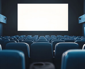 Obraz premium Empty Movie Theater with Blank Screen