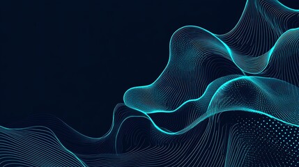 Fototapeta premium Abstract blue and black wave pattern background.