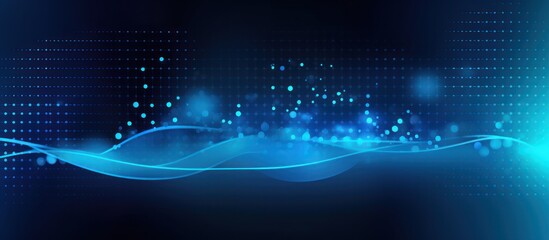Abstract Digital Blue Wave Background