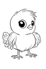 Fototapeta premium Cute Cartoon Chick Baby Chick Outline Drawing