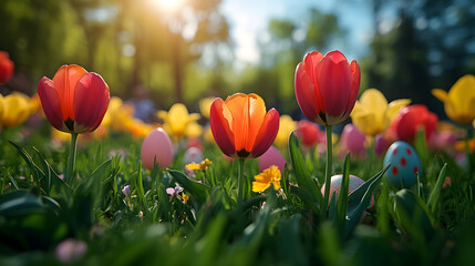 Spring Awakening - Tulips and Easter Eggs