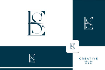 Initial Letter ES OR SE Tailor Logo, Needle and Thread Combination for Embroider, Textile, Fashion, Cloth, Fabric Template