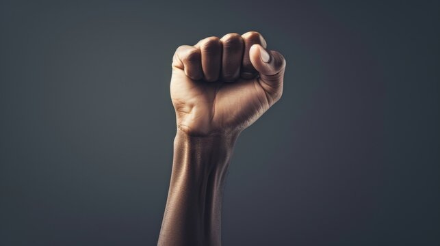 A Raised Fist: A Symbol of Strength and Unity - Powered by Adobe