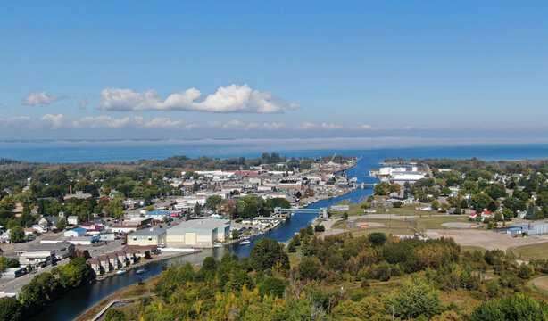aerial view of Cheboygan, Michigan