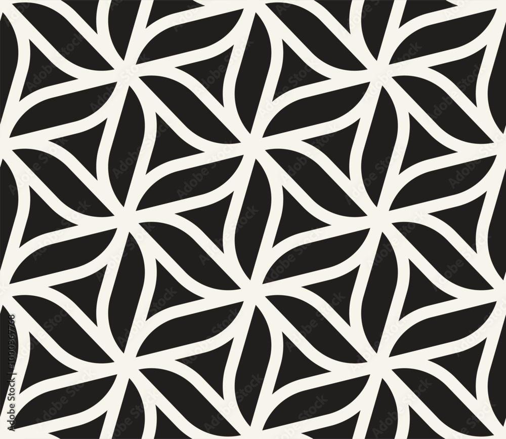 Wall mural vector seamless pattern. repeating geometric elements. stylish monochrome background design.