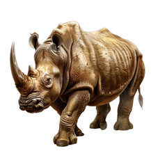 Obraz premium Realistic Rhinoceros Illustration in Natural Style Isolate on a White Background Transparent Background