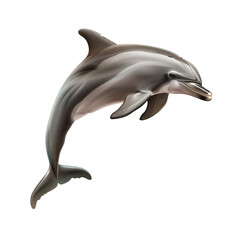 Fototapeta premium Leaping Dolphin in Marine Environment Isolate on a White Background Transparent Background