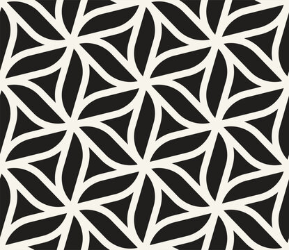 Vector seamless pattern. Repeating geometric elements. Stylish monochrome background design.