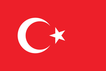 Flag of Turkey. Accurate proportion and official colors.