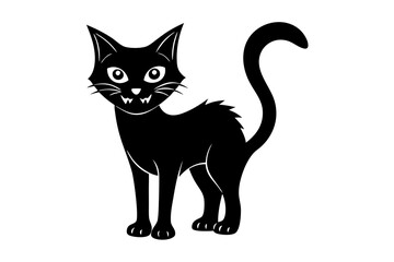 Enhance your Halloween projects with this spooky Halloween cat vector illustration. Perfect for festive designs, decorations, and digital art.