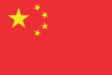 Flag of China. Accurate proportion and official colors.