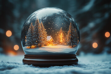 snow globe with a Christmas scene inside