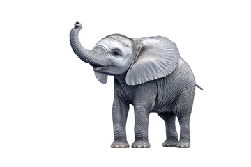 Obraz premium An adorable baby elephant with big ears and a playful pose isolated on transparent background.