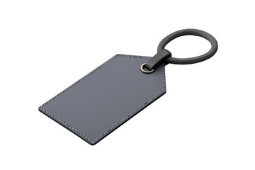 Blank gray label tag isolated on transparent background.
