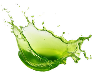Grüner Tee splash isoliert auf weißen Hintergrund, Freisteller