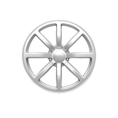 Obraz premium Silver car wheel design isolated on transparent background.
