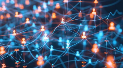 Organizational Network Connection fostering a Digital Business Hub with Diverse Individuals Visualize