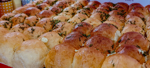 Traditional Garlic Pastry Ukrainian Pampushka for Ukrainian Borscht