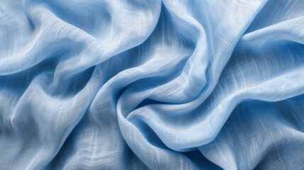 Obraz premium Blue Fabric Texture Background - Soft, Smooth & Draped