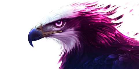Vibrant Eagle Illustration in Purple Tones