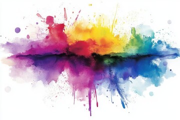 Multicolored paint splash in an abstract composition symbolizing vibrancy artistic creativity and freedom of expression in a dynamic modern style