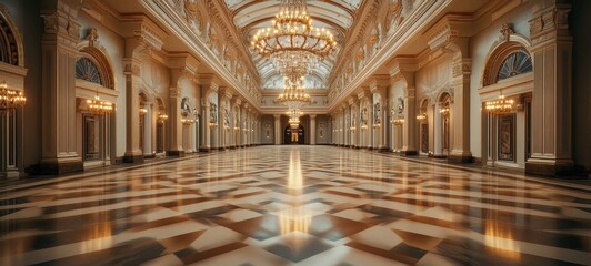 Fototapeta premium A luxurious, empty ballroom