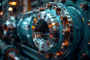 Obraz premium Detailed view of a fuel centrifuge essential for fuel purification in merchant vessel engines