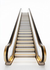 escalator going up on a white background