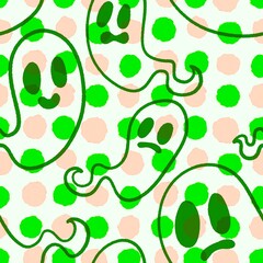 Halloween ghost seamless cartoon pattern for wrapping paper and fabrics