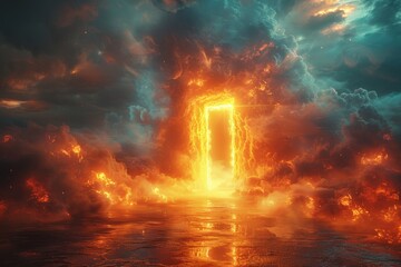 Discover a radiant portal of transformation that invites you to explore new possibilities ahead