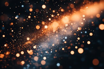 Fototapeta premium Abstract glowing particles and golden lights cascading down representing holiday magic and the sparkling charm of festive celebrations