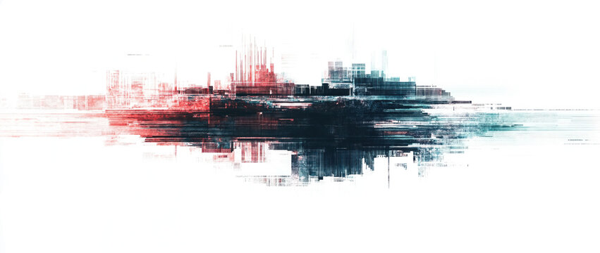 abstract digital glitch isolated png transparent background