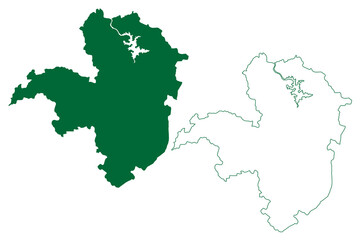 Obraz premium Seraikela Kharsawan district (Jharkhand State, Republic of India, Kolhan division) map vector illustration, scribble sketch Saraikella and Kharaswan map