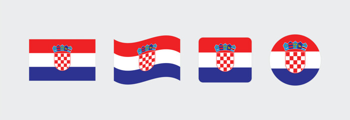 Vector Croatia flag. Set of Croatia Flags Collection. 
