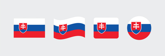 Vector Slovakia flag. Set of Slovakia Flags Collection. 
