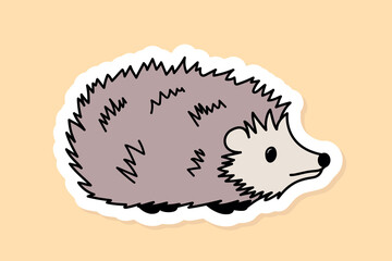 hedgehog sticker, cute fall symbol, vector element