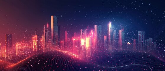 Smart city with big data connection technology concep