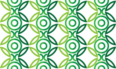
Seamless decorative geometric pattern of flower shapes arranged regularly in combination of green colors. Perfect for printing, design and textiles