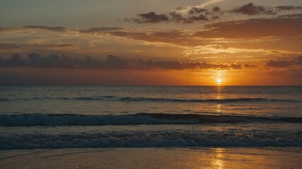 Obraz premium Sunset over the beach