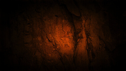Dark orange-toned stone texture in 4K resolution with a grainy, rugged surface, ideal for creating intense and dramatic backgrounds or bold wallpapers