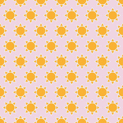 sun seamless pattern on pink background abstract texture for fabric surface design packaging wrapping paper vector illustration