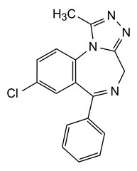 Fototapeta premium Chemical structure of alprazolam, drug substance