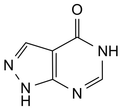 Chemical structure of allopurinol, drug substance