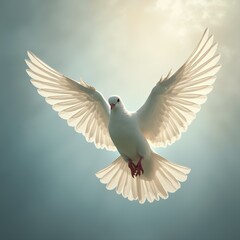 Obraz premium flying white dove symbolizing peace