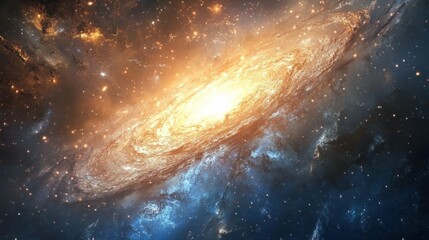 Obraz premium A Spiral Galaxy Amidst Stars and Nebulae